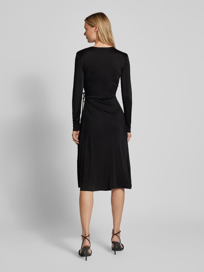 Milano Italy Midikleid in Wickel-Optik Black 5