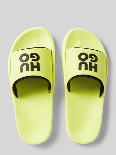 HUGO Slides mit Label-Print Modell 'Nil' Neon Gelb 4