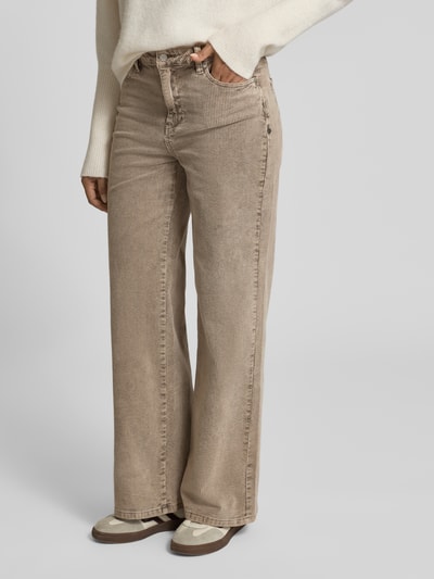 Buena Vista Wide fit corduroy broek met steekzakken Beige - 4