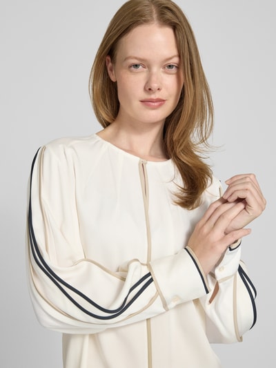 BOSS Regular fit blouse met lange mouwen van een viscosemix, model 'BANARIAH' Offwhite - 3