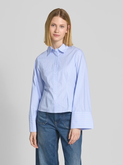 Neo Noir Overhemdblouse met sportmanchetten en kentkraag Lichtblauw - 4