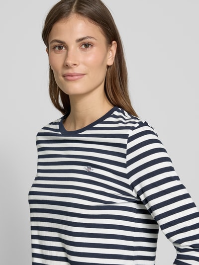 Gant Longsleeve mit Label-Stitching Marine 3