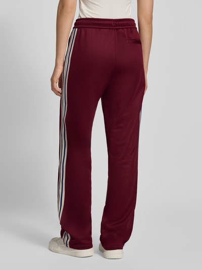 Calvin Klein Jeans Straight fit sweatpants met contraststrepen, model 'Terry' Bordeaux - 5
