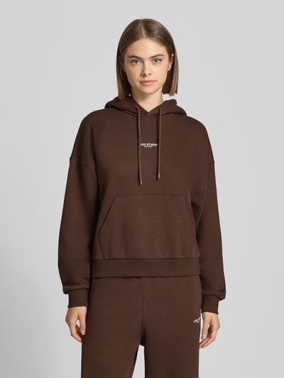 JJXX Relaxed Fit Hoodie aus Baumwoll-Mix Modell 'VESTERBRO' Dunkelbraun 4