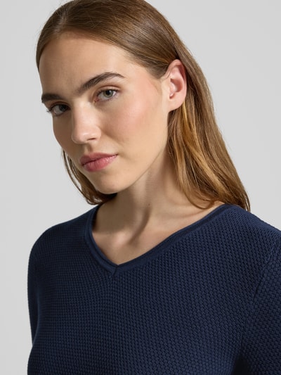 Christian Berg Woman Gebreide pullover met V-hals Donkerblauw - 3