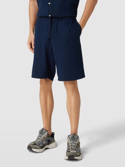 JAKE*S STUDIO MEN Sweatshorts mit Strukturmuster Marine 4