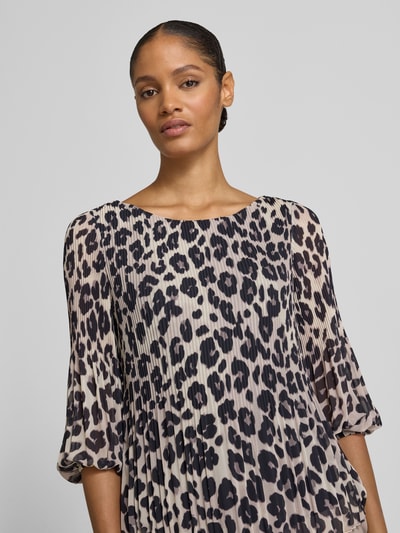 s.Oliver BLACK LABEL Bluzka o kroju regular fit z długim rękawem i wzorem na całej powierzchni Czarny 3