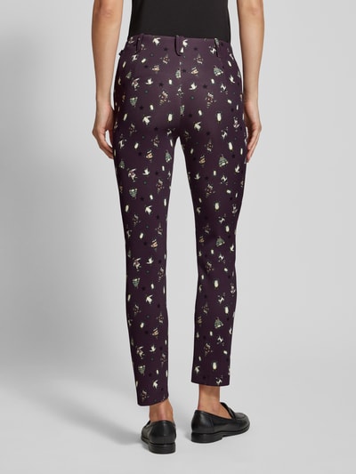 Marc Cain Stoffen broek met knoop- en ritssluiting Aubergine - 5