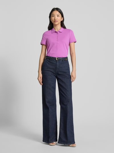 Christian Berg Woman Poloshirt mit kurzer Knopfleiste Lila 1