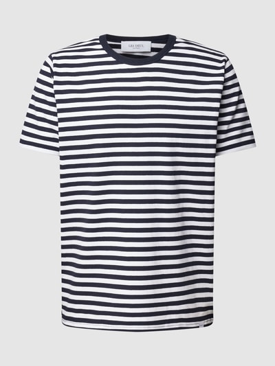 Les Deux T-Shirt mit Streifenmuster Modell 'Adrian' Marineblau 2