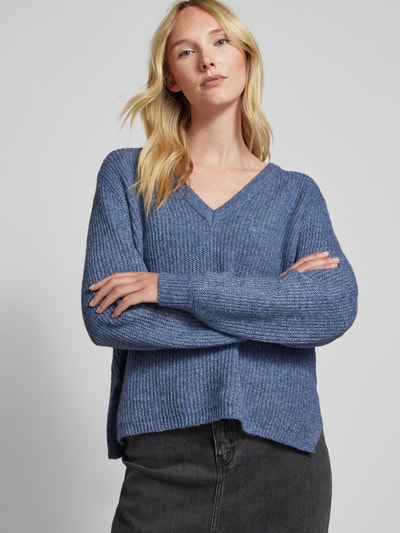 Vila Strickpullover mit überschnittenen Schultern Modell 'BELUNA' Blau 3