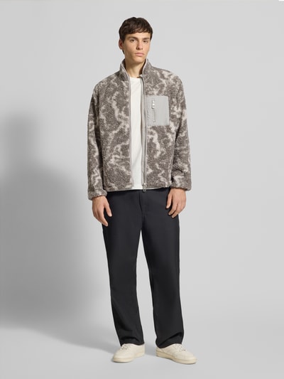 Only & Sons Kurtka z futerka o kroju regular fit ze wzorem na całej powierzchni model ‘JAIMY’ Średnioszary 1