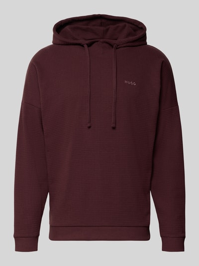 Produktfoto, Regular Fit Hoodie aus Baumwoll-Mix Modell 'AUSTIN' von HUGO in Unifarben mit Waffel-Struktur, Label-Stitching und Kapuze
