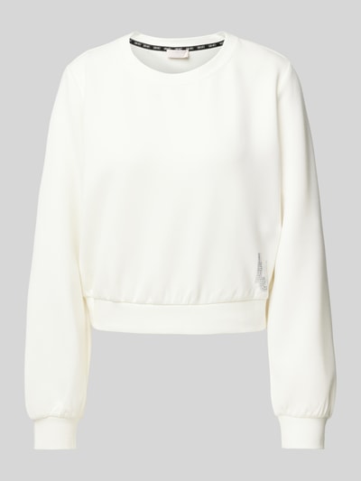 LIU JO SPORT Sweatshirt mit Strasssteinbesatz Offwhite 1