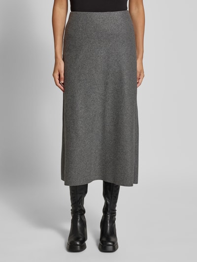 Luisa Cerano Midirock aus Woll-Mix mit elastischem Bund Mittelgrau Melange 4