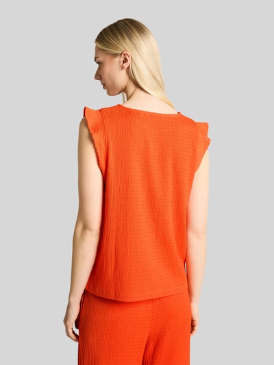 Tom Tailor Denim Loose Fit Top in Crinkle-Optik Orange 5