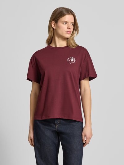 Marc O'Polo DENIM Regular Fit T-Shirt aus reiner Baumwolle Bordeaux 4