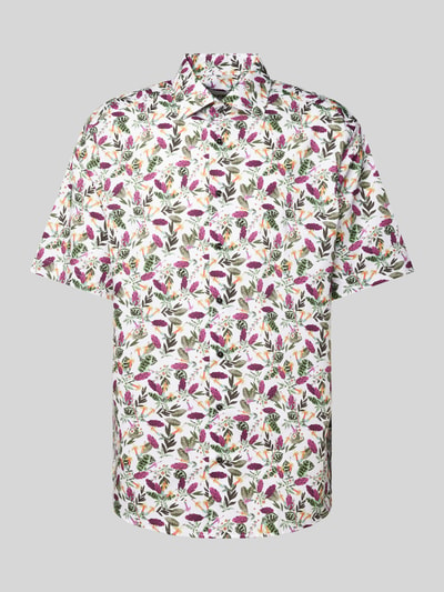 Eterna Comfort fit zakelijk overhemd met all-over print Felroze - 2
