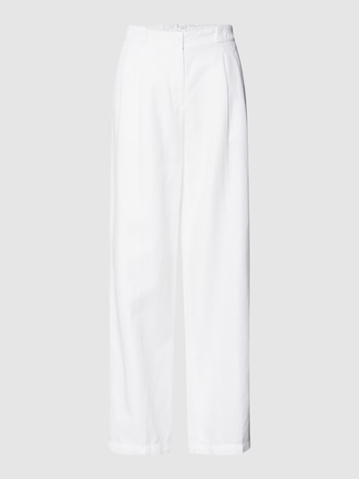 OPUS Spodnie lniane z częściowo elastycznym pasem model ‘Milis’ Biały 2