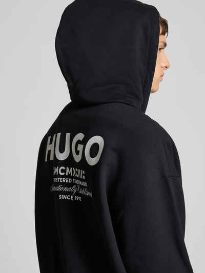 Hugo Blue Loose Fit Sweatjacke aus reiner Baumwolle Black 3