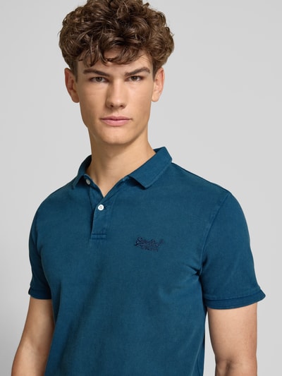 Superdry Koszulka polo o kroju regular fit z wyhaftowanym logo Niebieski 3