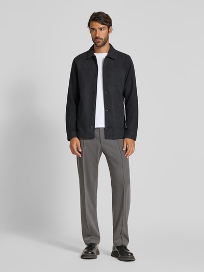 Lindbergh Relaxed Fit Hemdjacke mit Brusttasche Black 1