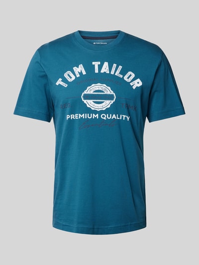 Tom Tailor Herren T-Shirt mit Statement-Print Gruen 2