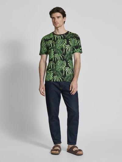 MCNEAL T-Shirt im Allover-Look mit Rundhalsausschnitt Khaki 1