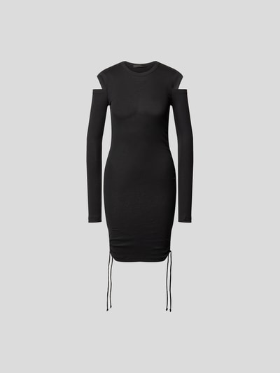 Helmut Lang Midikleid mit Cut Outs Schwarz 2