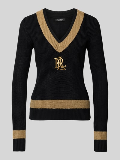 Lauren Ralph Lauren Strickpullover mit Label-Stitching Modell 'MEREN' Gold Melange 2