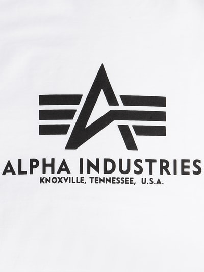 Alpha Industries T-Shirt mit Label-Print Modell 'BASIC' Weiss 5