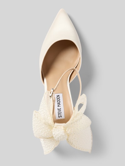 Produktfoto, Pumps mit Zierschleife Modell 'Fiorela' von Steve Madden mit spitzer Passform, glatte Sohle, Absatzhöhe 8 cm, cremefarben