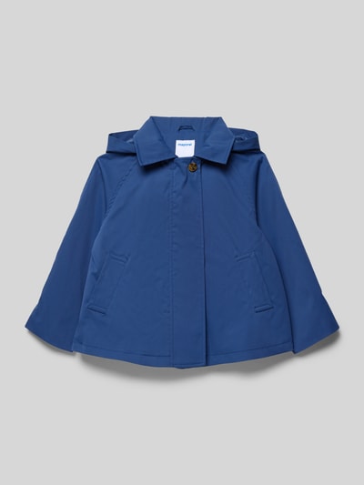 Productfoto, Regular Fit Jacke met omlegekraag van Mayoral in blauw, met kap, steekzakken en knoopsluiting, kinderjack, regular fit, kap, omlegekraag, schouderbreedte 30 cm, ruglengte 48 cm, mouwlengte 44 cm
