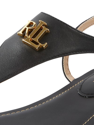 Lauren Ralph Lauren Sandalen aus Leder Modell 'Ellington' Black 2