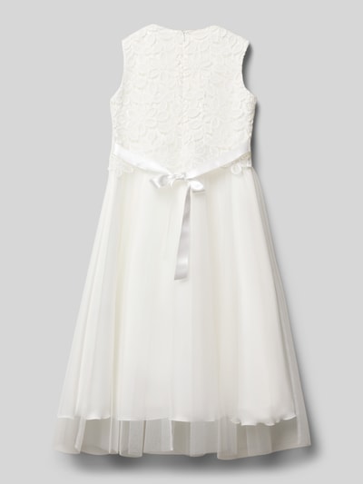 Weise Regular fit jurk met gebloemd kant Ecru - 3