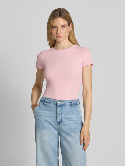 Jake*s Casual T-Shirt mit Muschelsaum Fuchsia 4