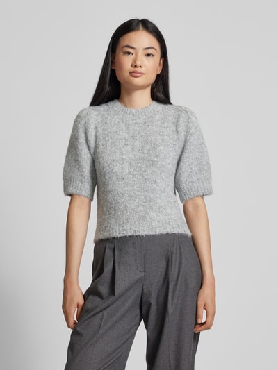 Vero Moda Regular Fit Strickpullover mit Puffärmeln Modell 'NOVAH' Mittelgrau 4