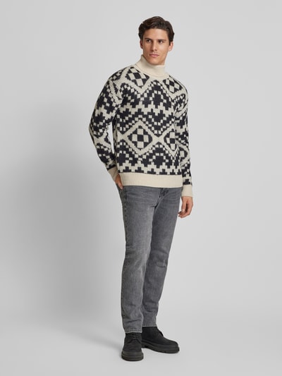 Casual Friday Strickpullover mit Rollkragen Modell 'Klaes' Offwhite 1