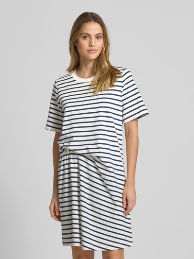 Weekend Max Mara Sukienka T-shirtowa o długości do kolan z bocznymi marszczeniami model ‘PIREO’ Biały 4