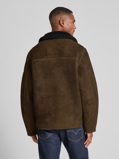 ANNARR Lederjacke mit Reißverschluss Modell 'ULFUR' Dunkelbraun 5