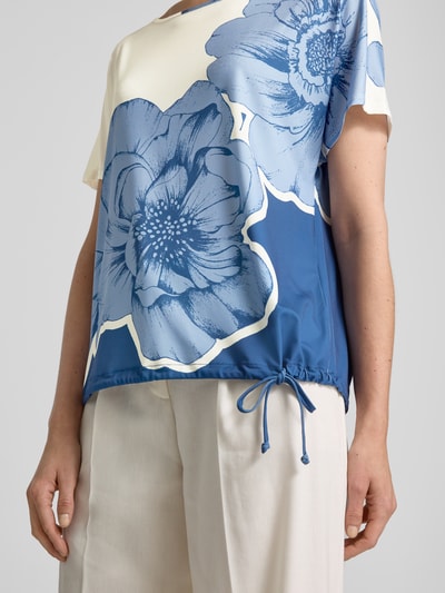 Oui T-Shirt mit Tunnelzug am Saum Hellblau 3