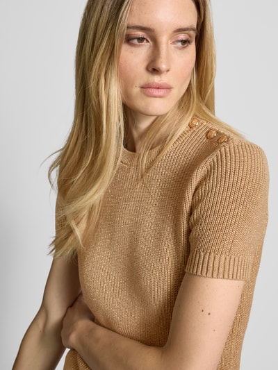 Lauren Ralph Lauren Strickpullover mit gerippten Abschlüssen Modell 'EYELAH' Gold 3