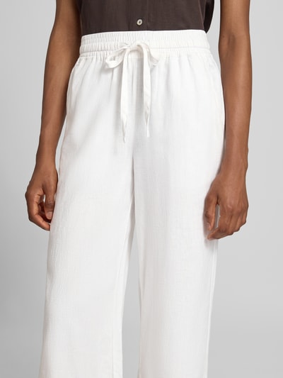 Soyaconcept Wide Fit Stoffhose aus Leinen-Mix mit Viskose-Anteil Modell 'Ina' Weiss 3
