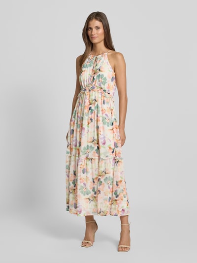 Jake*s Cocktail Cocktailkleid mit Schlüsselloch-Ausschnitt Apricot Melange 1