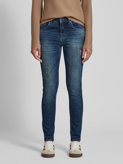 Angels Skinny fit jeans in destroyed-look Marineblauw - 4