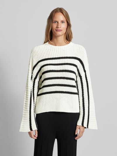 comma Gebreide pullover met trompetmouwen Offwhite - 4