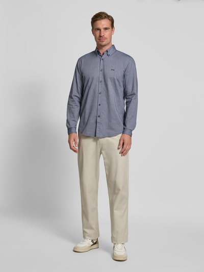 BOSS Orange Regular fit vrijetijdsoverhemd van puur katoen, model 'RICKERT_M' Marineblauw - 1