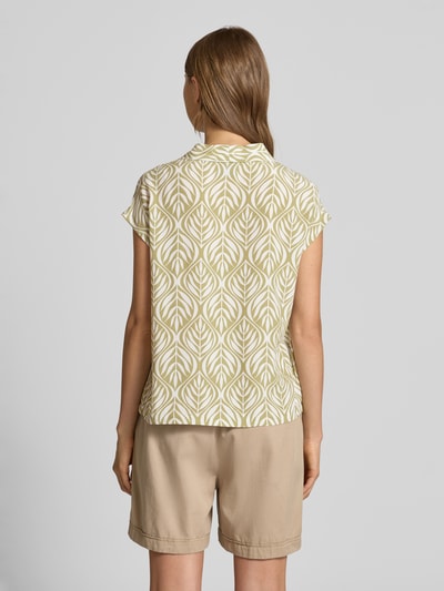 s.Oliver BLACK LABEL Top bluzkowy o kroju relaxed fit z czystej wiskozy Zielony 5