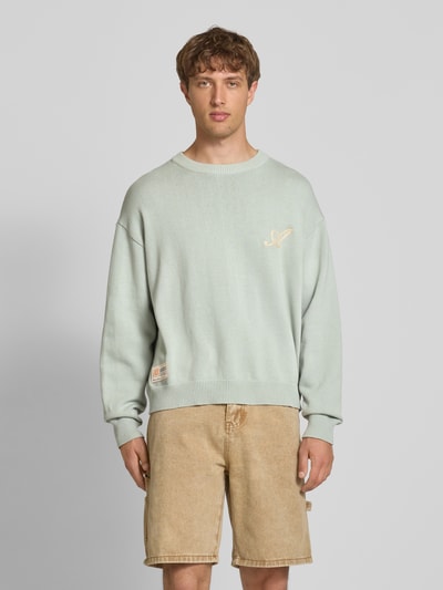 ANOTHER COTTON LAB Strickpullover mit Logo-Stitching Hellgruen 4