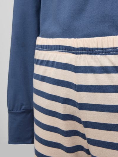 Schiesser Regular Fit Pyjama aus reiner Baumwolle Modell 'Schlafan' Blau 2